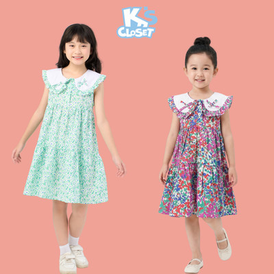 Váy Sát Nách K'S CLOSET Chất Liệu Cotton Thô Cho Bé Gái (2-10 tuổi) từ 10kg-40kg E129FIS