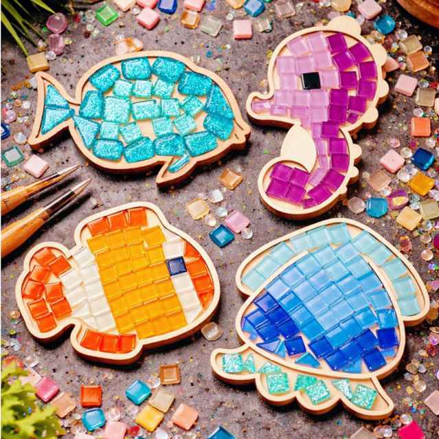 Bộ Kit DIY khung hoạt hình mosaic- Làm Quà Tặng, đính đá Mosaic handmade, trang trí, DIY sáng tạo