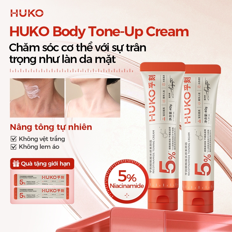 Kem Dưỡng Trắng Da Toàn Thân HUKO 3% Niacinamide Làm Sáng Da Tự Nhiên 40ml