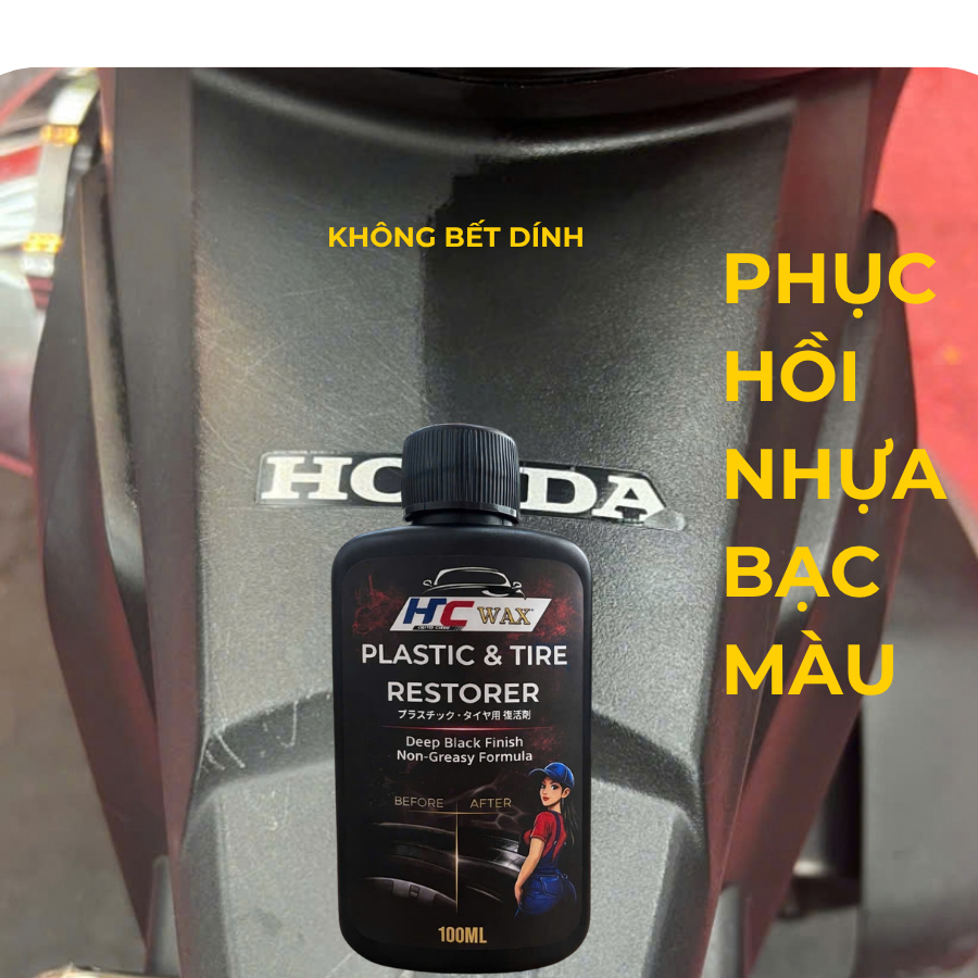 Dung dịch dưỡng nhựa xe ô tô xe máy phục hồi bạc màu chống tia UV 100ml