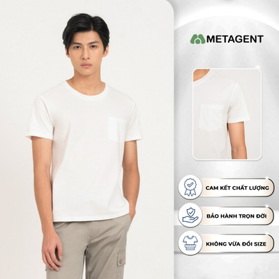 Áo thun nam trơn phối túi Metagent MS 57E3868