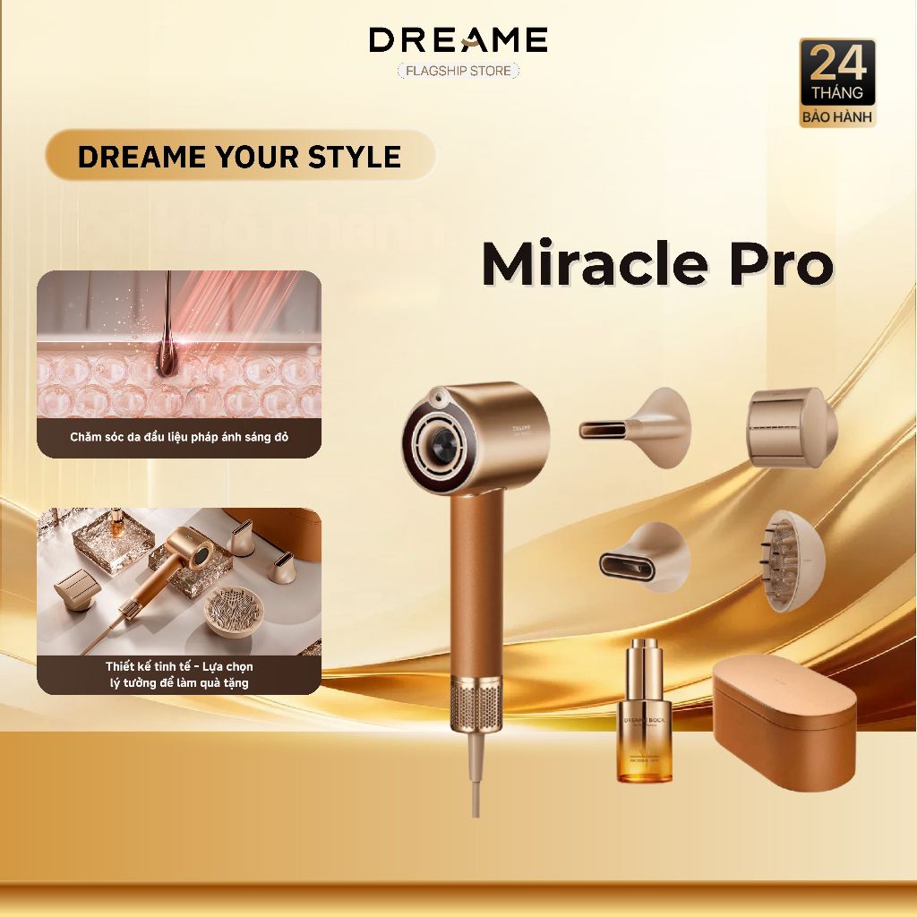 Dreame Miracle Pro Máy Sấy Tóc ion âm | 4 Đầu Sấy, Tạo Kiểu | BH 24 Tháng | Dreame Việt Nam