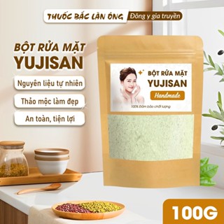 Bột rửa mặt trắng da 100g, bột đắp mặt Yujisan, bột rửa mặt thảo mộc, tẩy da chết, giúp da sáng mịn