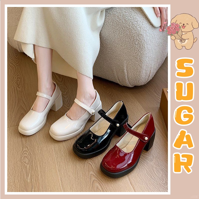 🔥Còn hàng🔥Giày búp bê Lolita 7p giày cao gót Mary Jane cho nữ có 3 màu