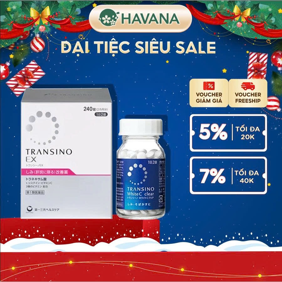 Viên Uống Trắng Da TRANSINO WHITE PREMIUM Nhật Bản Trắng Da, Mờ Nám, Tàn Nhang