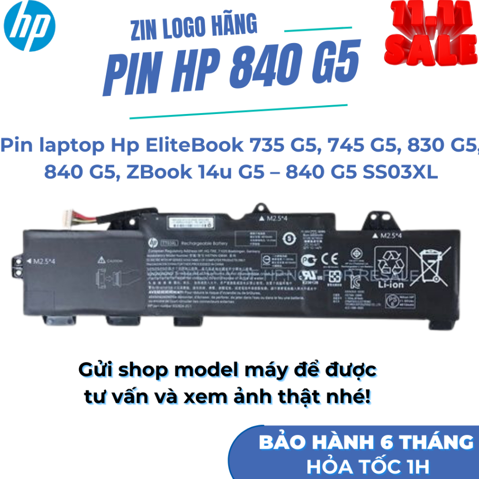 Pin laptop Hp EliteBook 735 G5, 745 G5, 830 G5, 840 G5, ZBook 14u G5 – 840 G5 SS03XL (ZIN) – 3 CELL