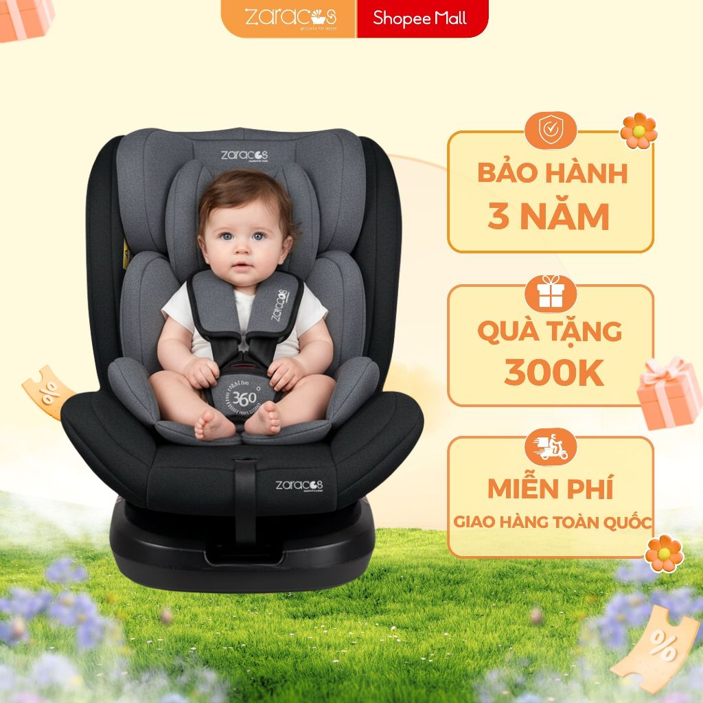 Ghế Ngồi Ôtô Cho Bé Zaracos Corvin 5406 – Xoay 360° Đạt Chuẩn An Toàn Cao Cấp Bảo Hành 3 Năm