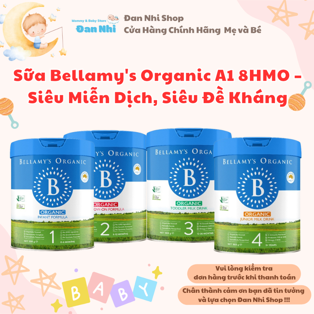 [Date mới] Sữa Bellamy's Organic A1 8HMO – Tăng Cường Miễn Dịch, Cân Bằng Đường Ruột