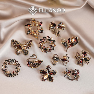 Ghim cài áo nữ Eleanor Accessories đính đá nhiều màu phụ kiện thời trang trâm cài áo 11685