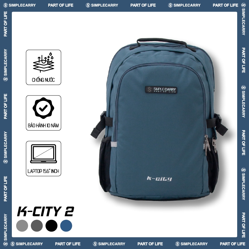 Balo Thời Trang SimpleCarry K-City 2 Nhiều Ngăn, Chống Sốc, Có Lưới Thoát Hơi