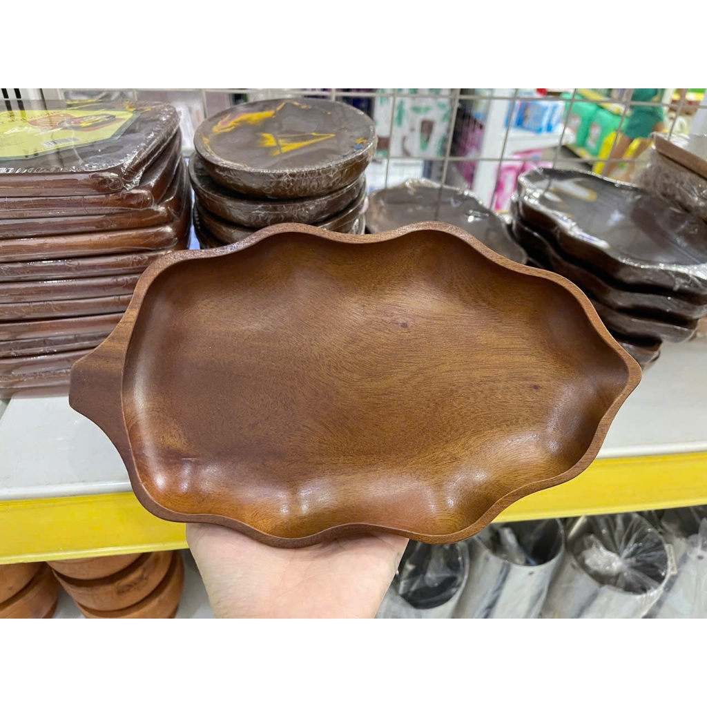Khay gỗ TL41, Khay gỗ decor, Khay gỗ chiếc lá, Decor