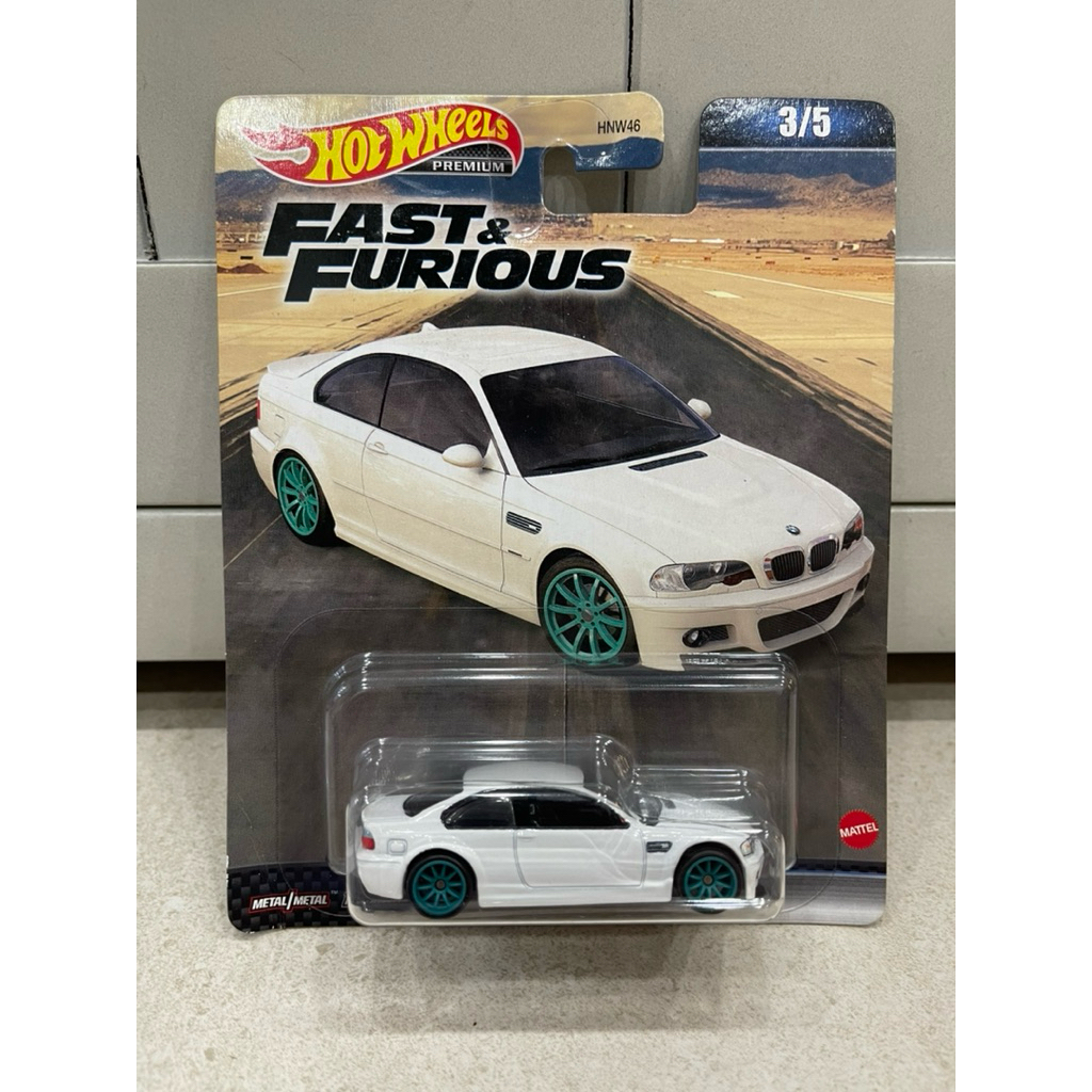 Xe mô hình đồ chơi bánh cao su Hotwheels 1:64 PREMIUM - FAST & FURIOUS - BMW M3 E46 (card như hình)