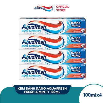 Bộ 4 Kem đánh răng Aquafresh Fresh & Minty 100ml