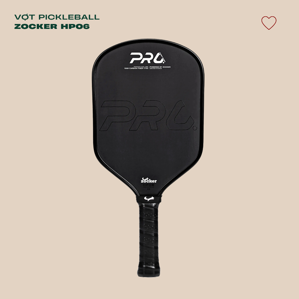 Vợt Pickleball Zocker HP06 Pro Series Power – Chính Hãng Carbon T700 Hybrid 16MM