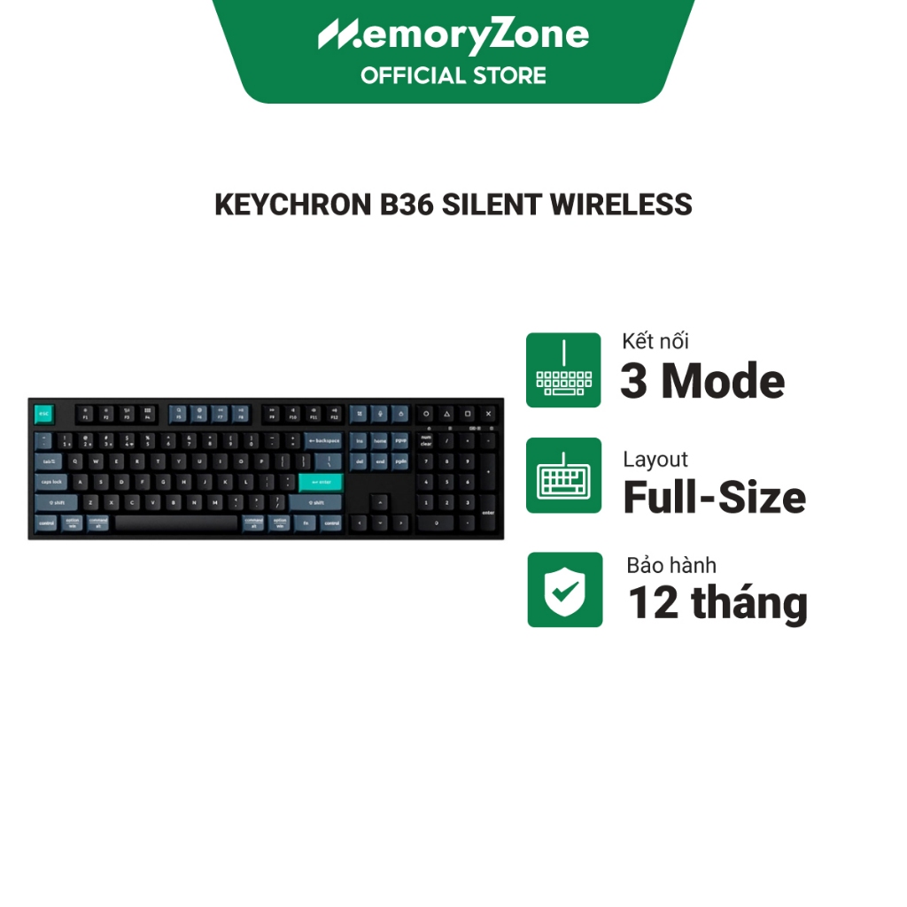 Bàn phím không dây Keychron B36 Silent Wireless - Bảo hành 12 tháng