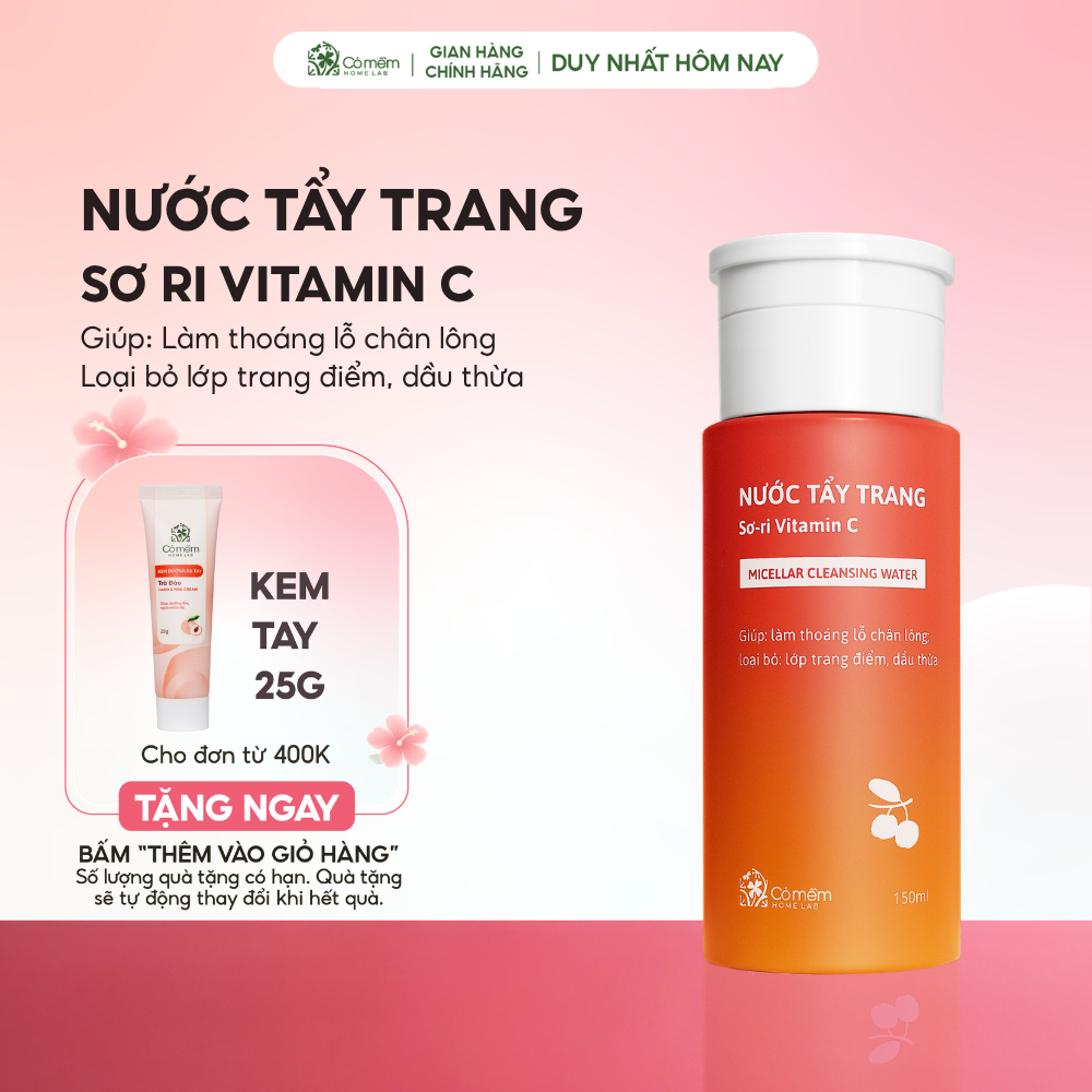 Nước Tẩy Trang Sơ-ri Vitamin C Giúp Làm Sạch Sâu Dưỡng Ẩm Làm Sáng Da Cỏ Mềm 150ml