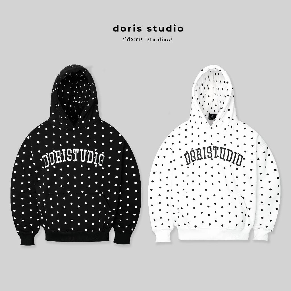 [Deal mở bán] Doris / Hoodie chấm bi art thêu DorisStudio chất vải nỉ bông 420gsm