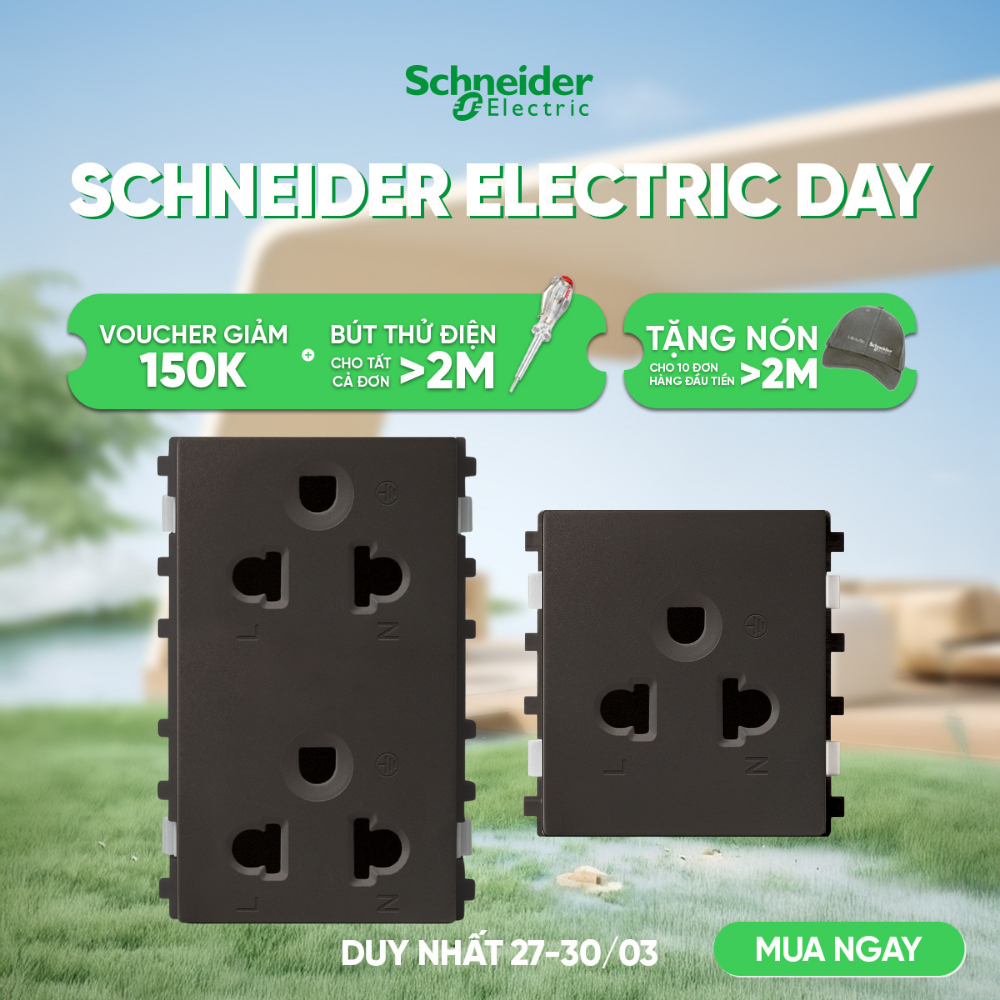 Hạt ổ cắm 3 chấu 16A dòng Zencelo A - Schneider - 84426MUES_WE_G19 84426MUES_BZ_G19 84426LUES2_WE_G1