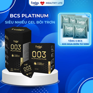 Bao cao su Feelex Platinum cao cấp, nhiều gel bôi trơn - hộp 10c