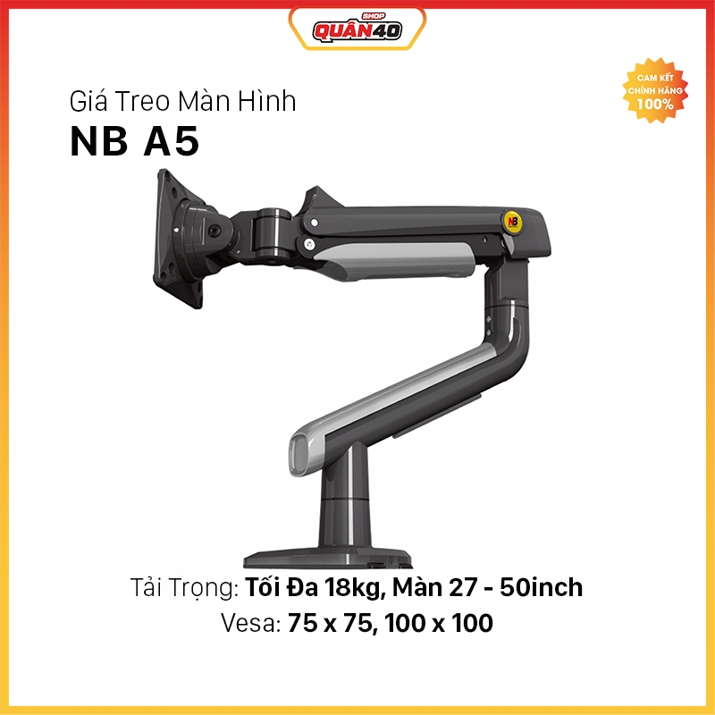 Giá Treo Màn Hình NB A5 (Mẫu Mới) | Treo Màn 27 - 50inch | Chuẩn Vesa 75x75, 100x100 - Hàng Chính Hã