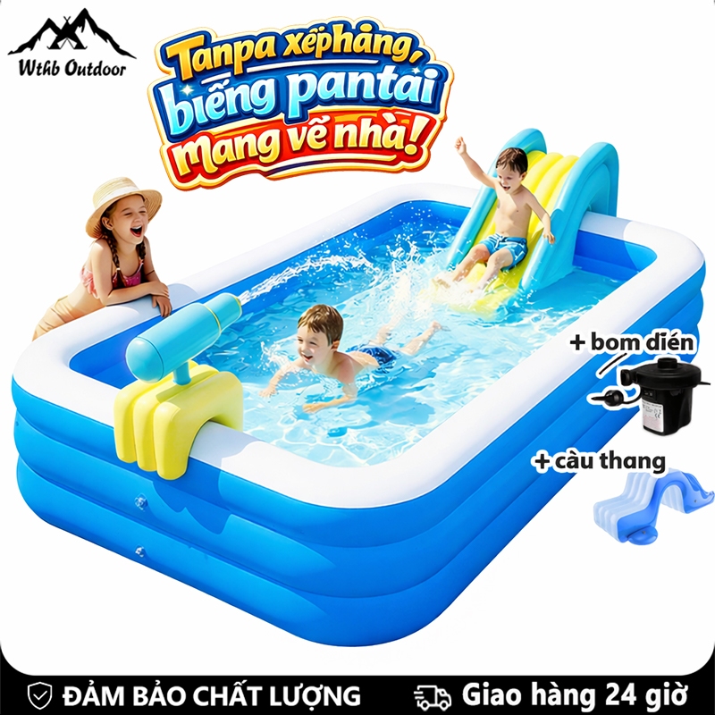WTHB Outdoor Bể bơi ba lớp đáy chống trượt bể bơi gia đình bể bơi trẻ em nhiều thông số kỹ thuật khá