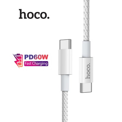 Cáp sạc nhanh Hoco X56 PD60W Type-C to Type-C, sạc nhanh 3.0A, truyền dữ liệu, dây bọc dù chống đứt, gãy gập, dài 1m