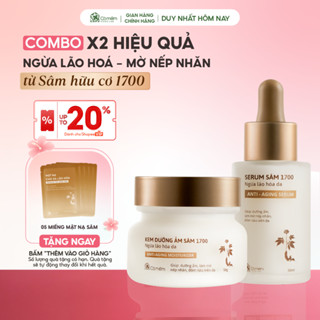 Combo 2 Bước Chuyên Sâu Sâm 1700 Cấp Ẩm Ngừa Lão Hoá Làm Mờ Đốm Nâu Nếp Nhăn Da Cỏ Mềm