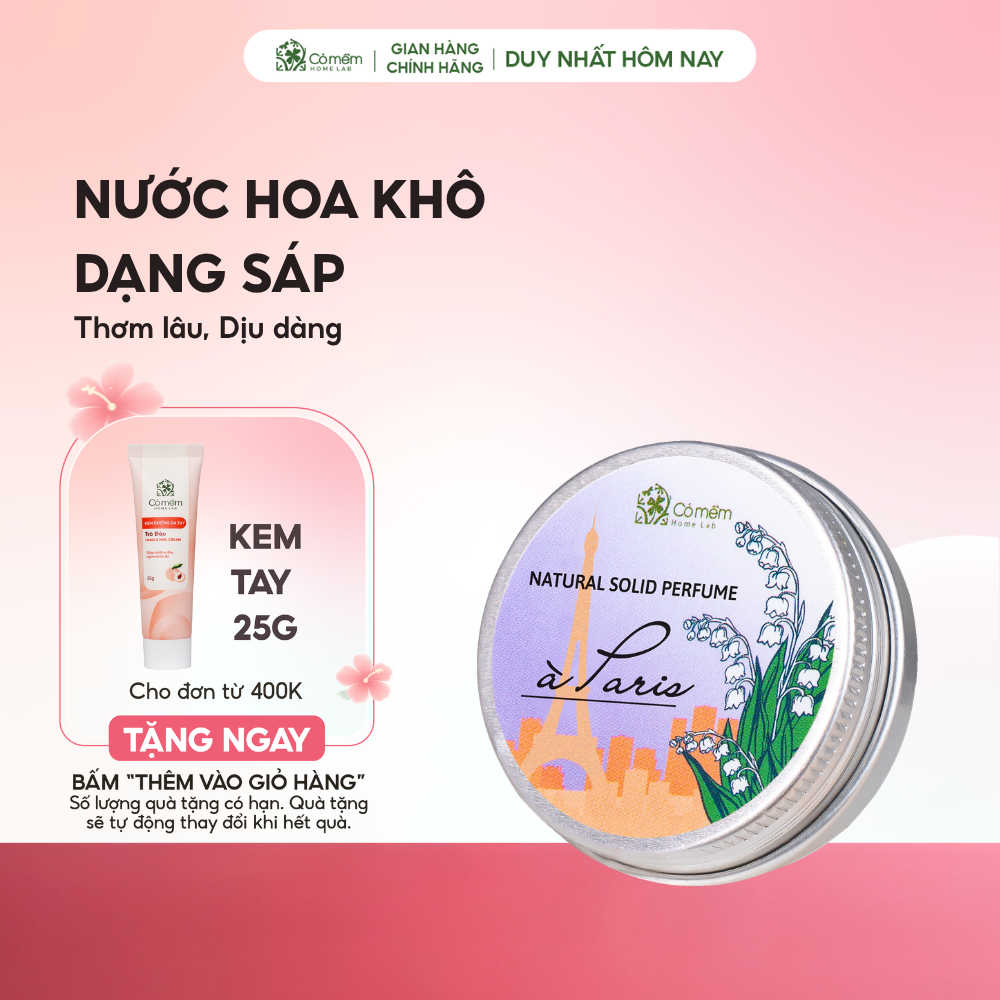 Nước Hoa Khô Thiên Nhiên Paris Hương Hoa Lan Chuông Mơ [TẶNG kèm Túi Vải nhỏ]Cỏ Mềm 10g