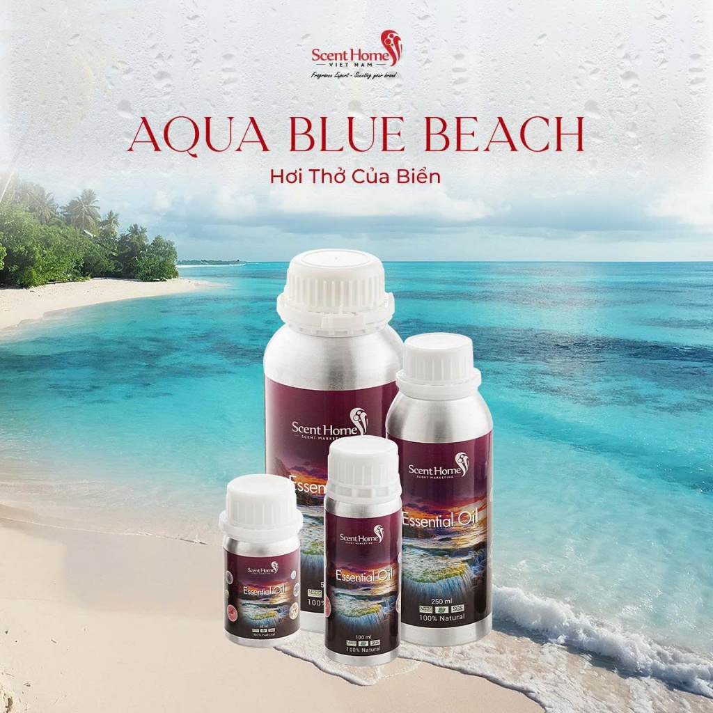 Tinh dầu 𝐒𝐜𝐞𝐧𝐭 𝐇𝐨𝐦𝐞𝐬 mùi hương Aqua Blue Beach Hotel thể tích 100ml