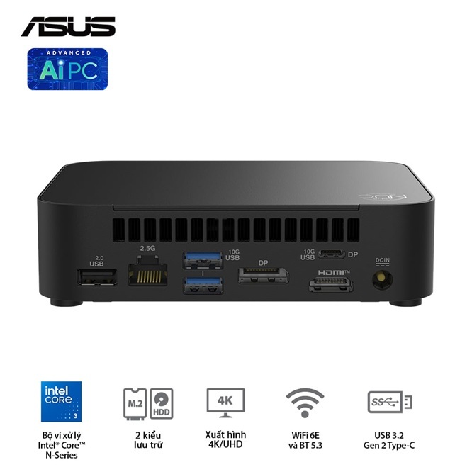 Mini PC ASUS NUC 14 Essential RNUC14MNK1500000 – INTEL CORE N150 DDR5/WIFI6/NO-OS (Chưa bao gồm RAM, SSD) | BigBuy360 - bigbuy360.vn