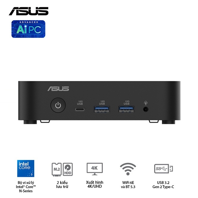 Mini PC ASUS NUC 14 Essential RNUC14MNK1500000 – INTEL CORE N150 DDR5/WIFI6/NO-OS (Chưa bao gồm RAM, SSD) | BigBuy360 - bigbuy360.vn