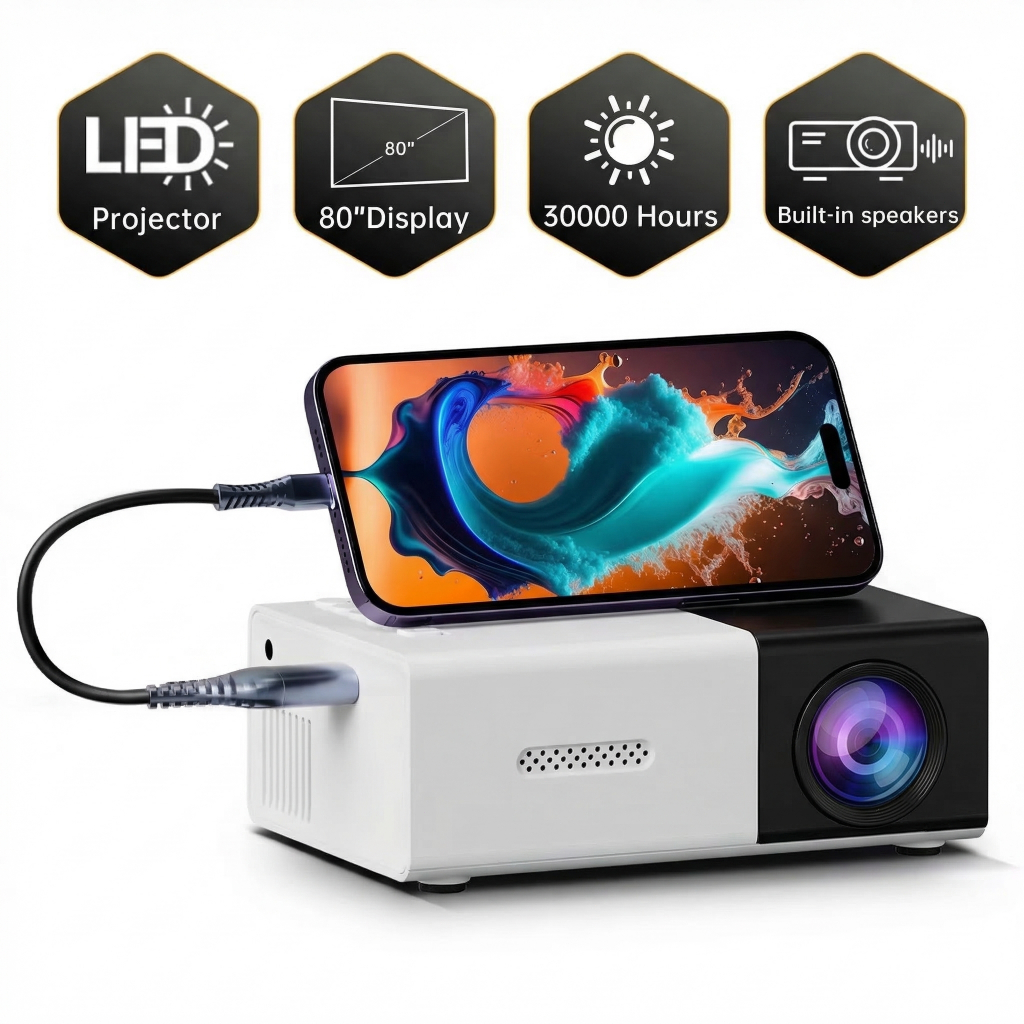 Máy Chiếu Mini YG300 Pro HD Phim Rạp Tại Nhà Cổng USB HDMI Kết Nối Điện Thoại Phòng Ngủ Ký Túc Xá Lo