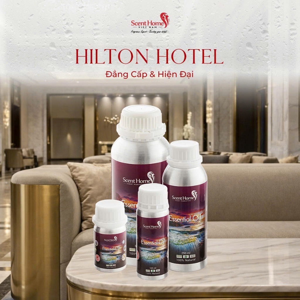 Tinh dầu 𝐒𝐜𝐞𝐧𝐭 𝐇𝐨𝐦𝐞𝐬 mùi hương Hilton Hotel thể tích 100ml