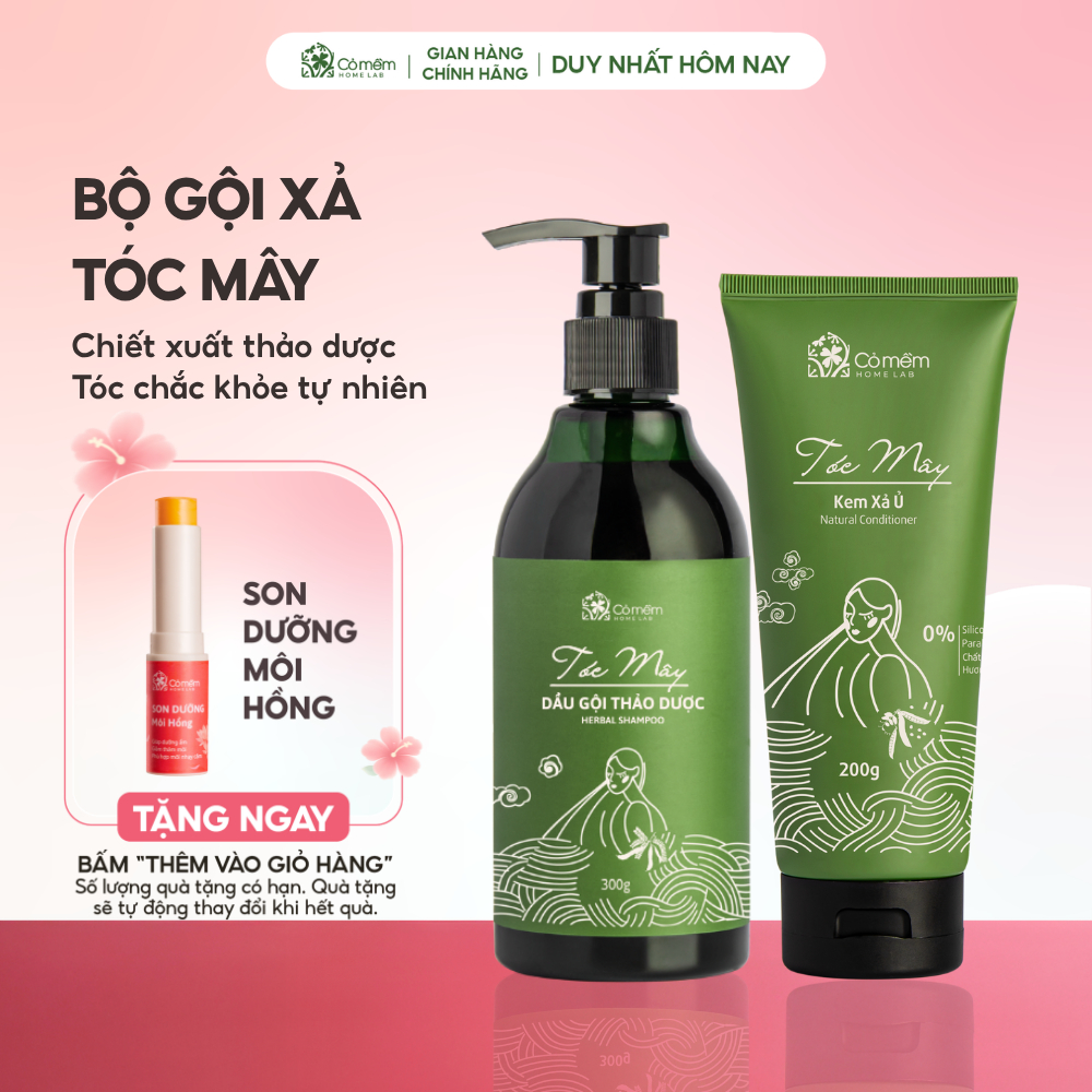 Bộ Gội Xả Tóc Mây Chiết Xuất Bồ Kết Cỏ Mềm