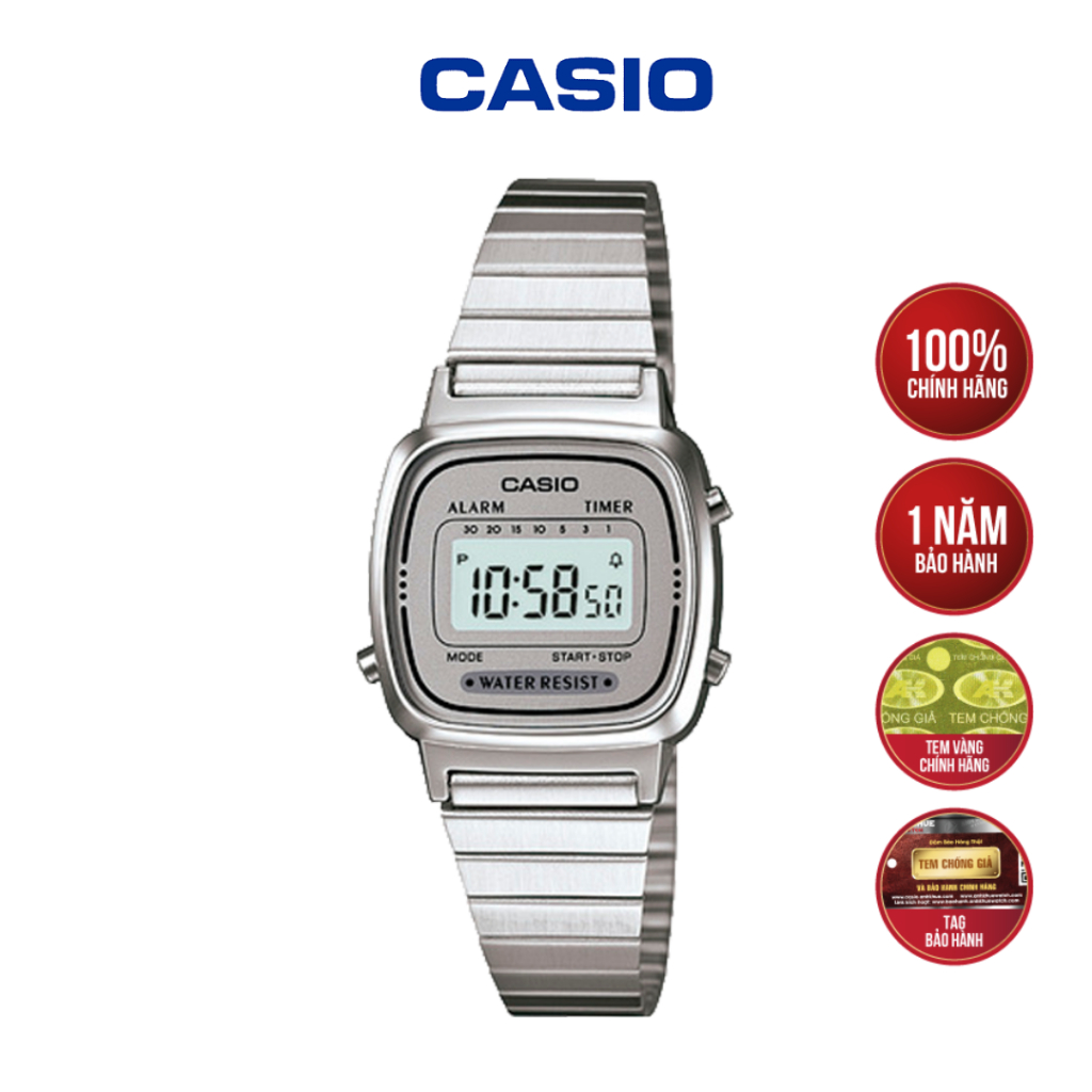 Đồng Hồ Casio Vintage LA670WA-7DF Dây Kim Loại - Hàng Chính Hãng