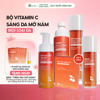 Bộ Chăm Sóc Da Vitamin C Ngừa Nám Sáng Da Chiết Xuất Sơ Ri Cỏ Mềm
