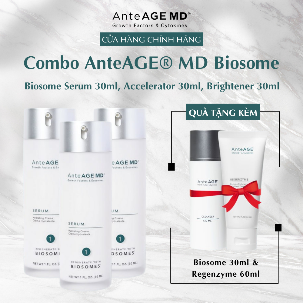 Bộ Sản Phẩm AnteAGE® MD Biosome System - MD Serum, MD Accelerator và MD Biosome Brightener 30ml