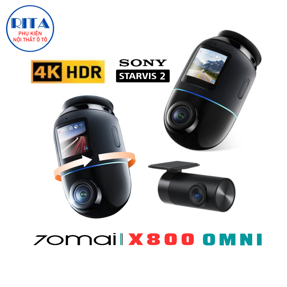 Camera hành trình 70Mai X800 Omni 4K 360° - Thẻ 128Gb - Chính Hãng 70Mai Vietnam - Bảo Hành 1 Năm