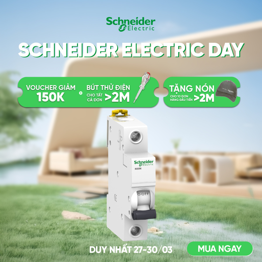 Cầu dao MCB 1P (át cài) 6kA Acti9 iK60N - Schneider Electric -  A9K27106 A9K27110 A9K27116 A9K27120 