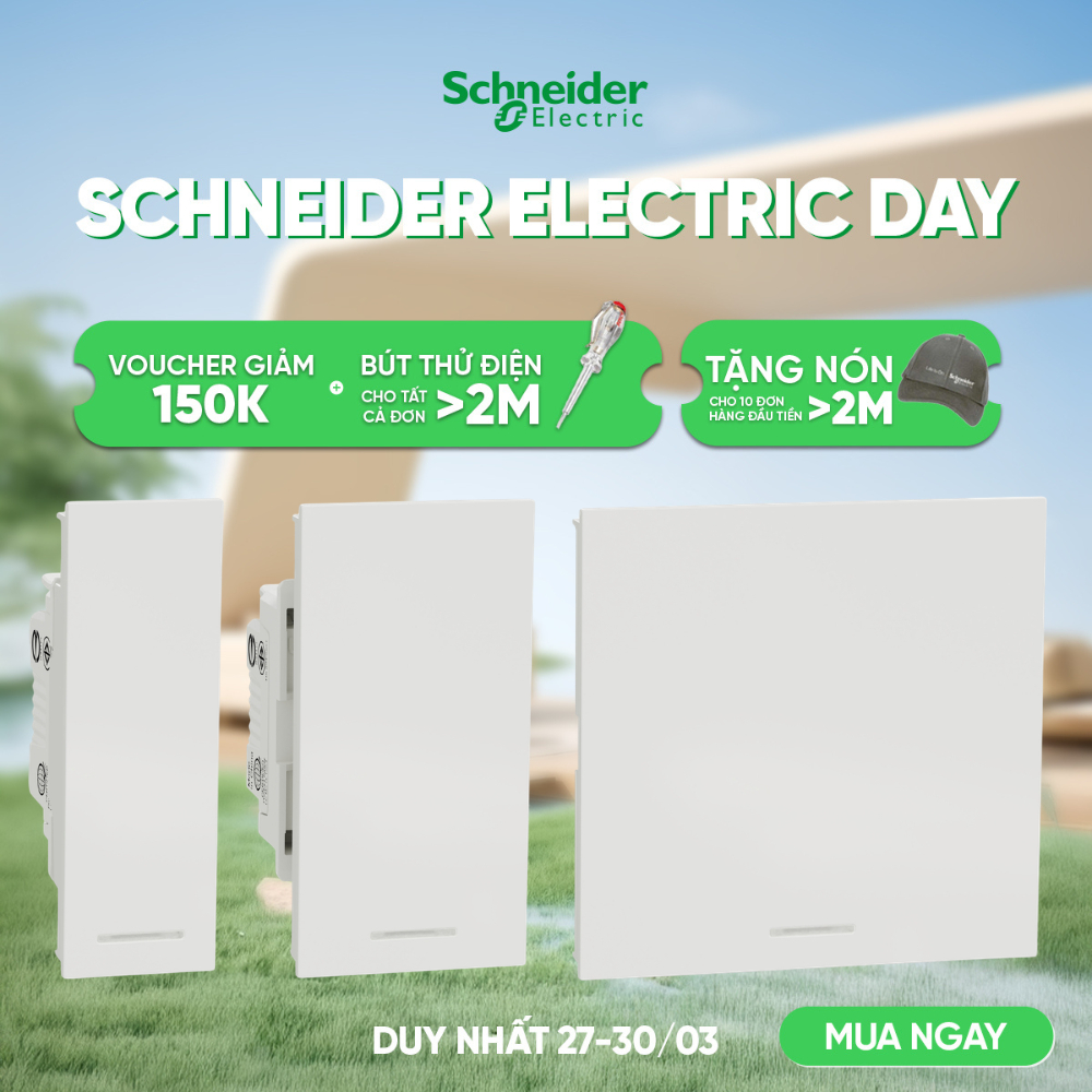 Công tắc 1 chiều - 16AX - Trắng - dòng AvatarOn A Cắm Nhanh - Schneider Electric - M3T31_1F_WE M3T31