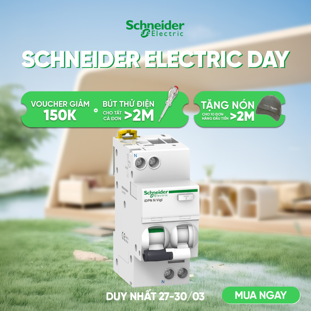 Aptomat RCBO 1P+N chống dòng dò - Schneider Electric - A9D31606 A9D31610 A9D31616 A9D31620 A9D31625 