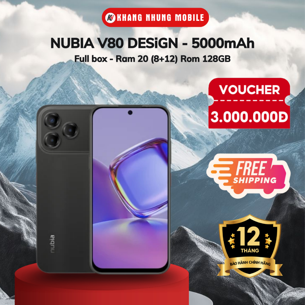 Điện thoại Nubia V80 Design - Ram 20 (8+12) Ram 128GB - Màn hình 6.75 - Hàng Chính Hãng - Nam Khanh Digital | BigBuy360 - bigbuy360.vn