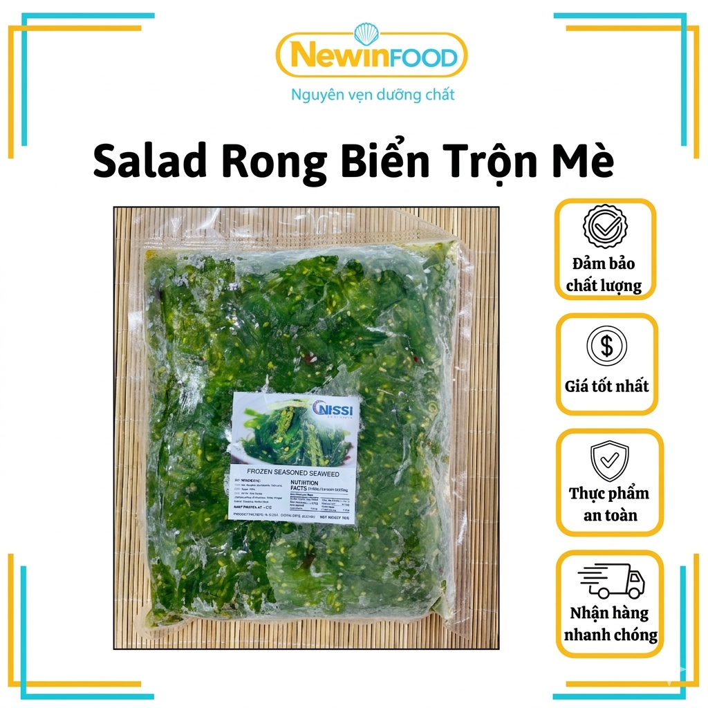 ( HỎA TỐC 4H HCM) Salad Rong Biển Trộn Mè Nhật Bản Ăn Liền 1kg – Rong Biển Trộn Sẵn Healthy, Giảm Câ