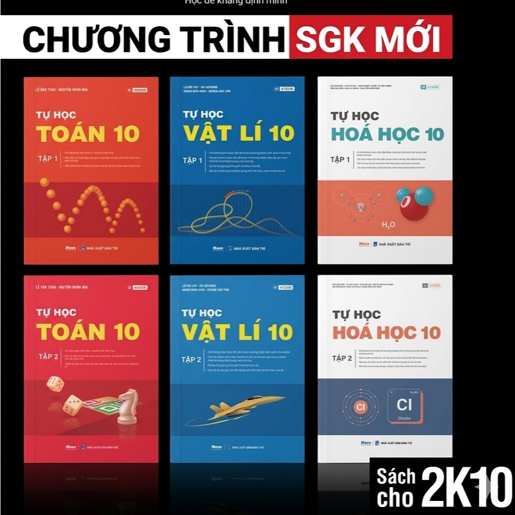 Sách - Tự Học  Toán, Lý, Hoá 10 - Tập 1+2