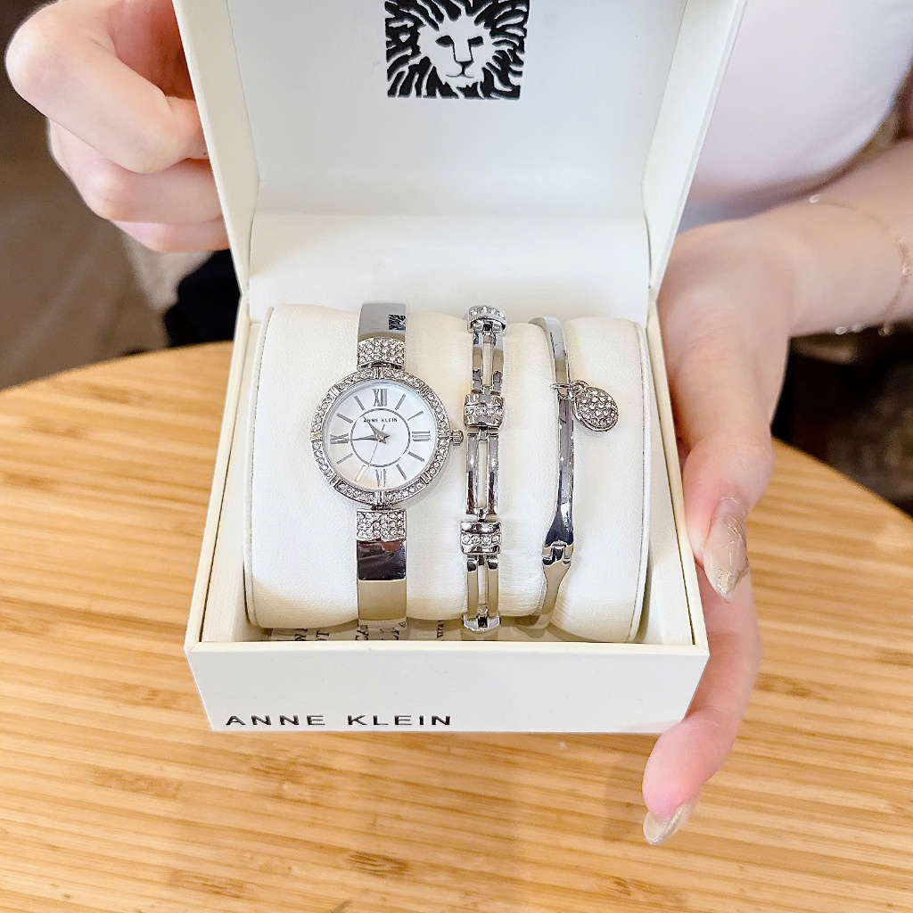Đồng hồ nữ dây thép Anne Klein Quartz Set Silver 28mm