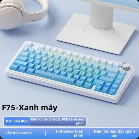 [Mã Giảm Giá] Bàn Phím Cơ Không Dây Aula F75 Mạch Xuôi - Hỗ Trợ Hotswap - Đèn RGB - Kết Nối Đa Dạng | BigBuy360 - bigbuy360.vn