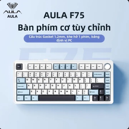 [Mã Giảm Giá] Bàn Phím Cơ Không Dây Aula F75 Mạch Xuôi - Hỗ Trợ Hotswap - Đèn RGB - Kết Nối Đa Dạng | BigBuy360 - bigbuy360.vn