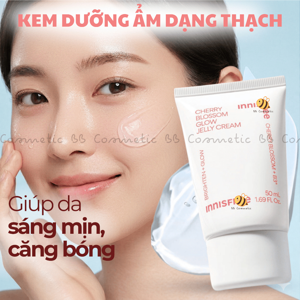 Kem Dưỡng Ẩm Innis.fr.ee Jeju Cherry Blossom Jelly Cream 50ml - Kem Dưỡng Trắng Da, Cấp Ẩm Sáng Mịn