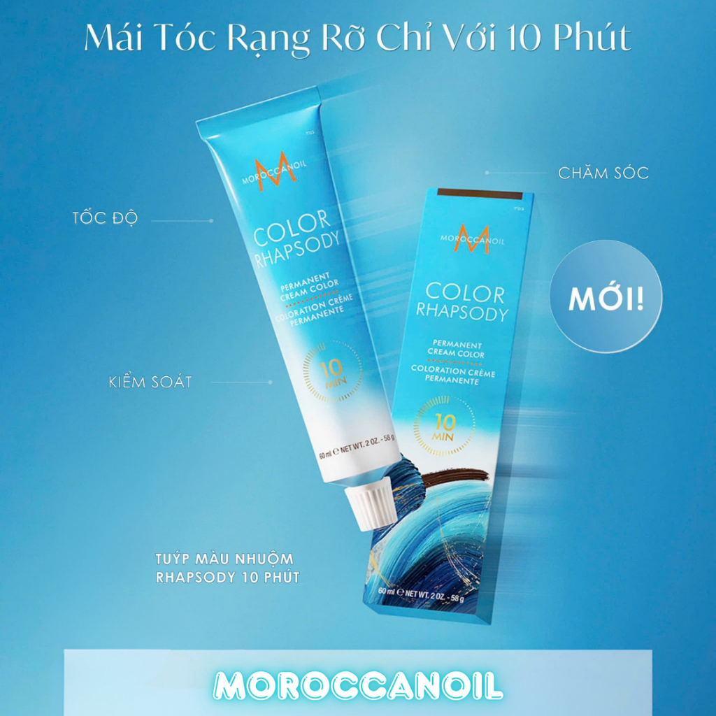 Màu Nhuộm Moroccanoil Rhapsody Cream Hair Colour 10 Min Giúp Nhuộm Màu, Phủ Bạc Nhanh Trong 10 Phút