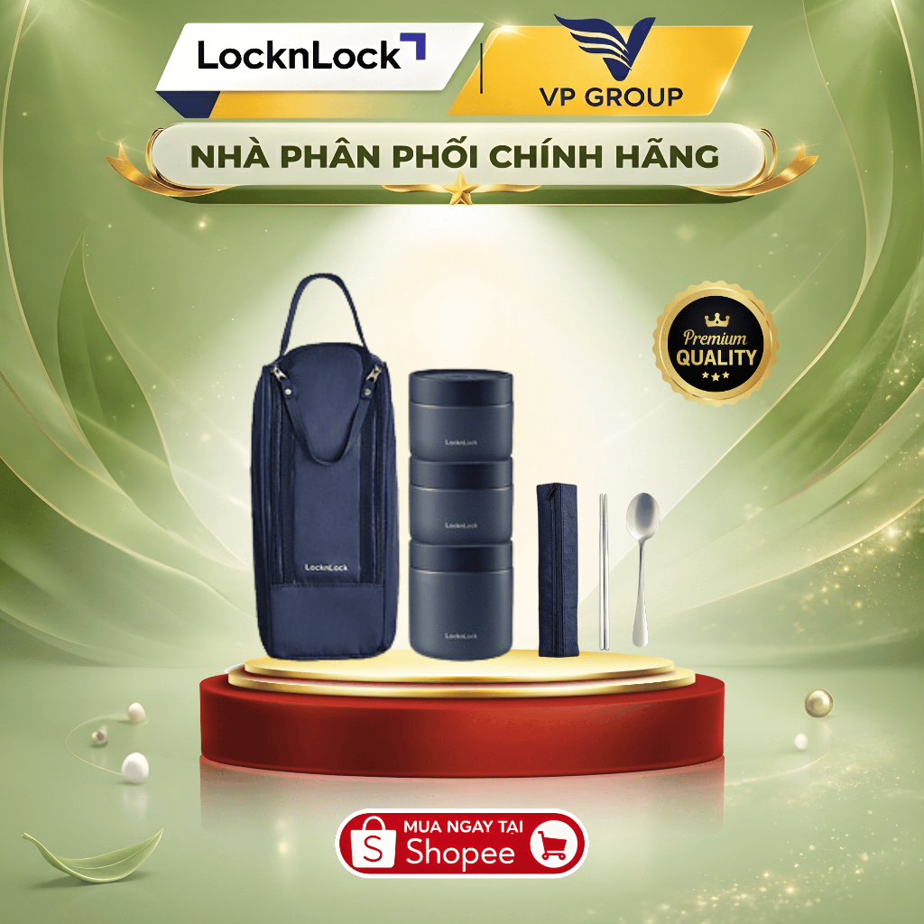 Bộ hộp cơm giữ nhiệt LocknLock Hàng chính hãng LHC8052S01 - Xanh navy (VPG)